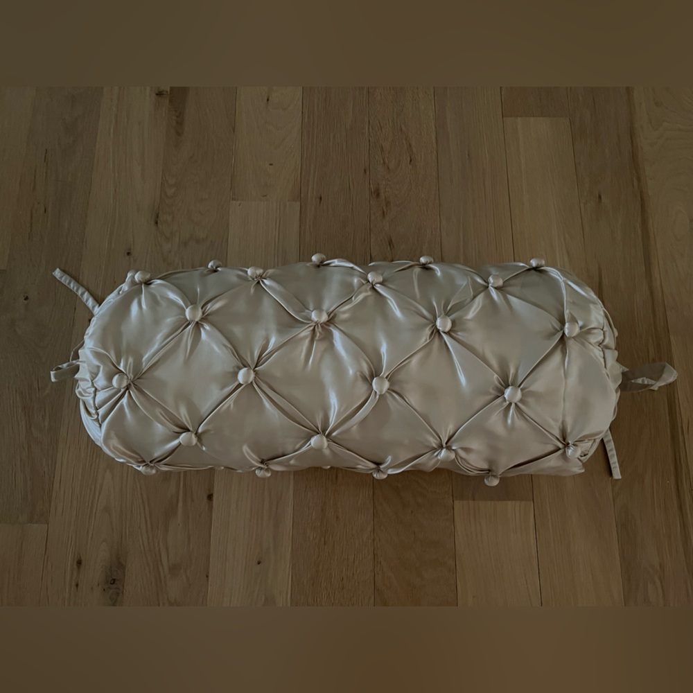 Elegant Decorative large Satin Bolster Pillow Decor 22” X 9”